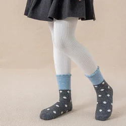 Calcetines de invierno altos para niñas de punto cálido en tubo