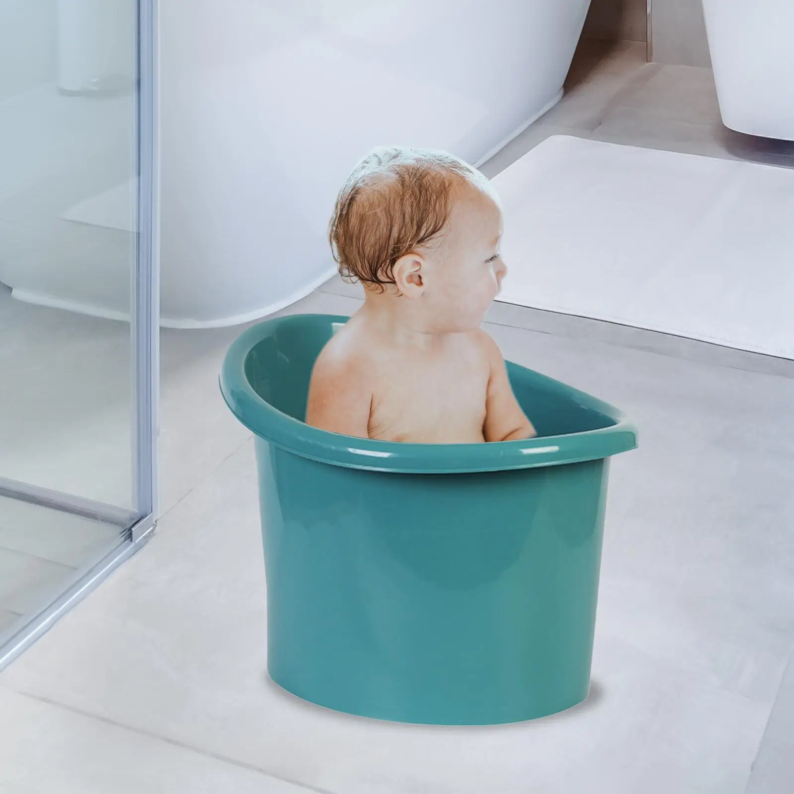 Baby Bath Bucket Baby Shower Bucket Portable Non Slip Bathroom Accessories Tub Sitting up Baby Bath Tub for Boys Girls Toddlers