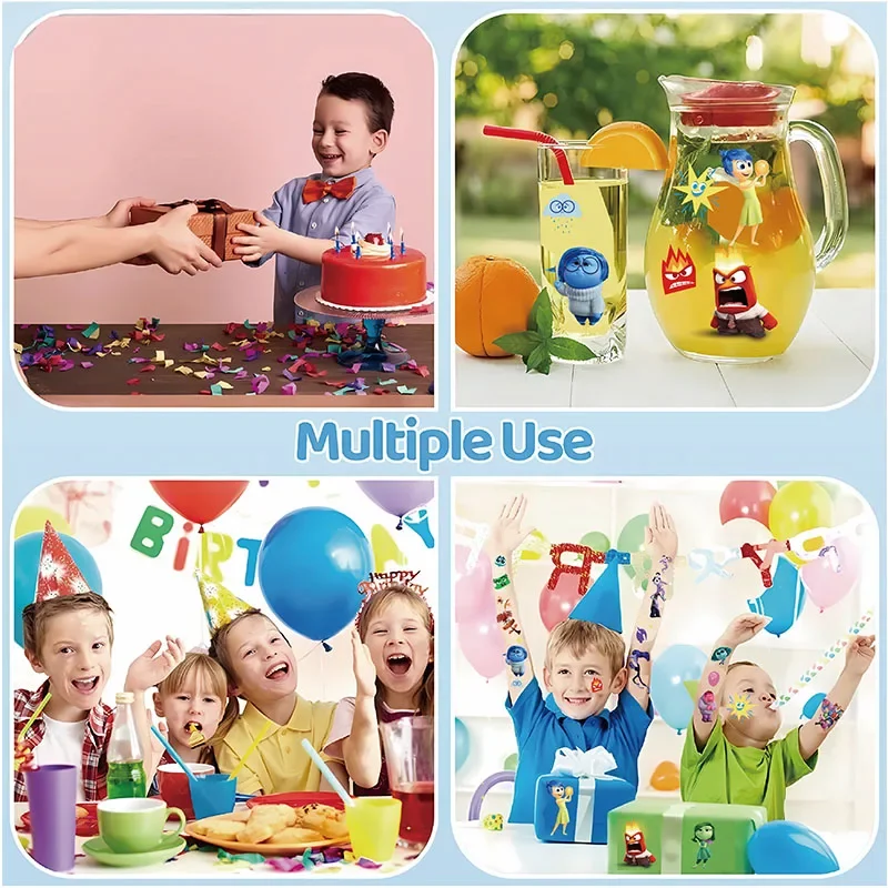 6 hojas de tatuajes temporales para niños y mujeres, pegatinas de tatuaje facial impermeables para afuera, regalos de recuerdo de fiesta - imagen 4