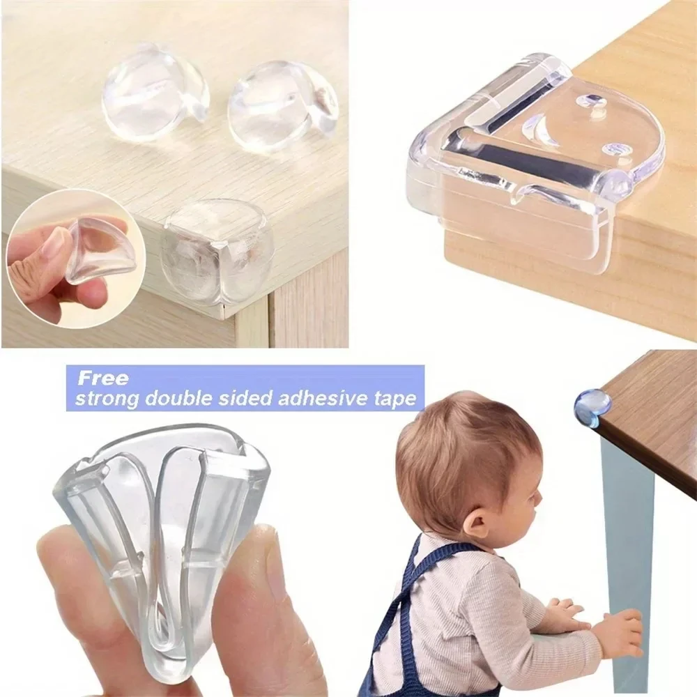 Protectores de mesa de seguridad para bebés y niños de silicona, Protector de esquina anticolisión de goma transparente para muebles, borde de esquina, cojín de mesa - imagen 5