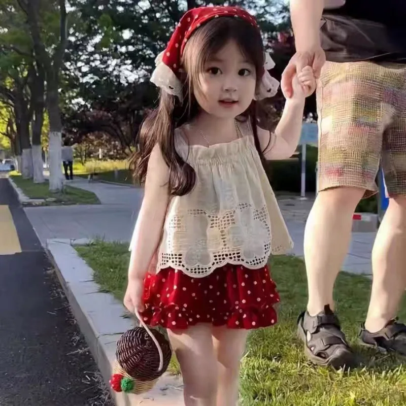 Conjunto Caperucita Roja con tirantes y camiseta sin mangas para niña - imagen 3