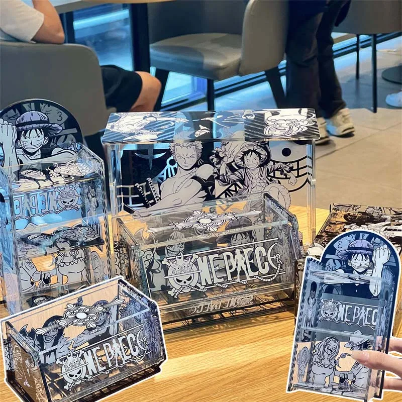 Caja de almacenamiento de una pieza Luffy, caja de almacenamiento de empalme acrílica, estante de almacenamiento extraíble DIY, caja de dulces, almacenamientos de escritorio, regalos de decoración