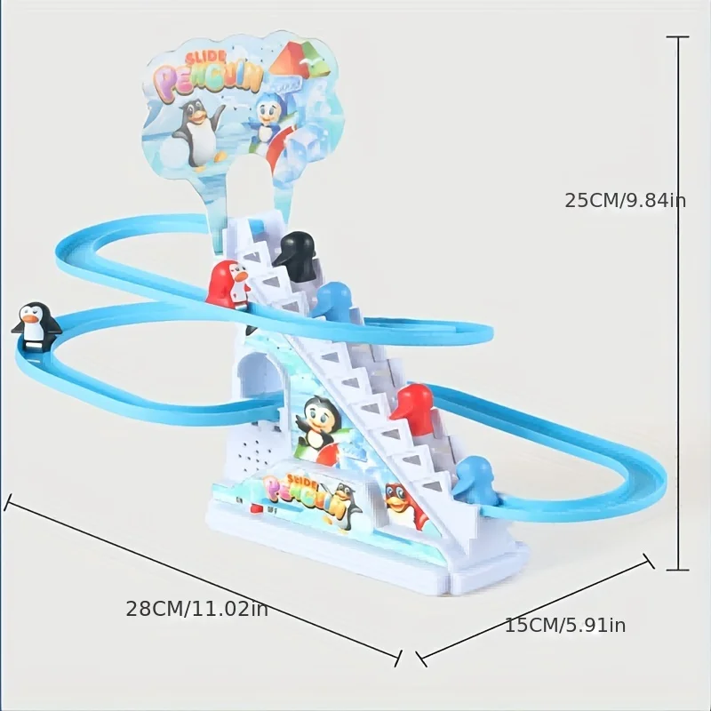 Juego de carreras de pingüinos con luces LED y pista de escalada - imagen 2