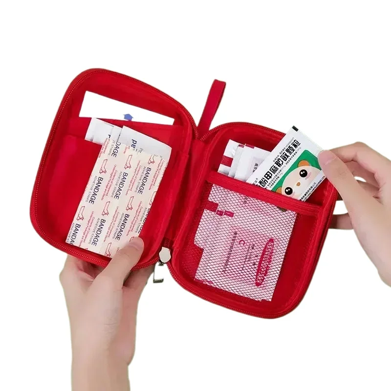Botiquín de primeros auxilios familiar, bolsa de almacenamiento portátil para viajes al aire libre, bolsa de almacenamiento de medicina en capas de gran capacidad para el hogar, 1 ud. - imagen 4