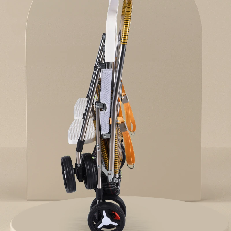 Carrito de bebé plegable para gemelos, herramienta de deslizamiento compacta, ligero, reclinable, portátil - imagen 5