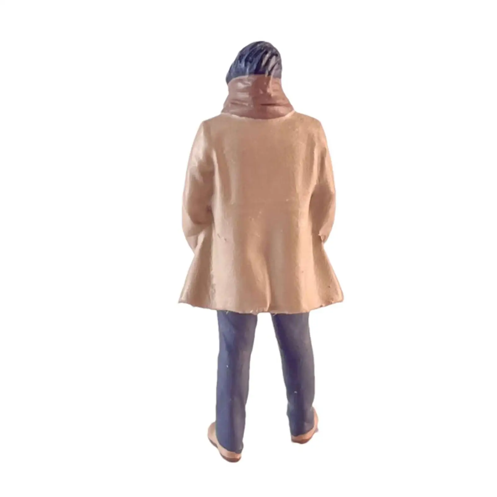 2x 1:64 Scale People Figures Student in Uniform Car Model Matching Dioramas Tiny People Model Scarf Uncle for Miniature Scene