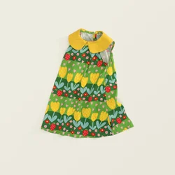 Vestido princesa sin mangas para niña – Estampado floral de verano