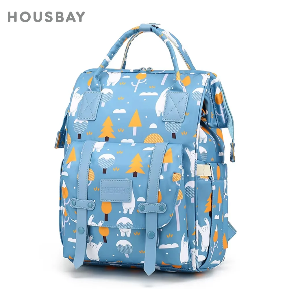 Bolsa de pañales impermeable con carga USB y bolsillo seco/húmedo