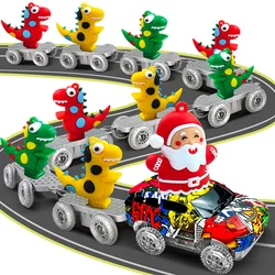 Pista de dinosaurios flexible con coche para niños