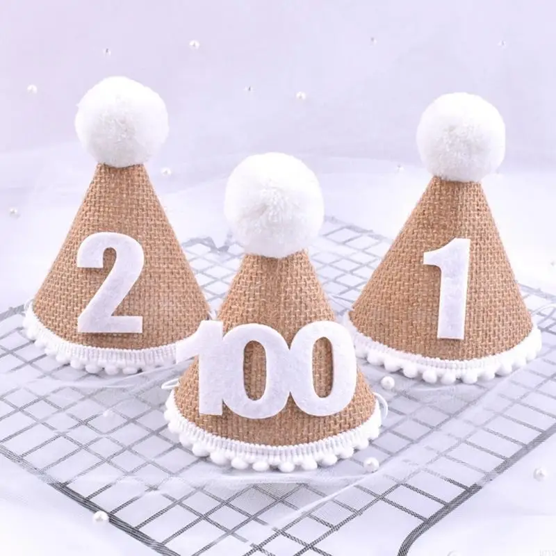 D7YD 0-3Y sombrero fiesta para bebé, sombrero fiesta cumpleaños, sombrero puntiagudo, diadema bonita, sombrero con - imagen 3