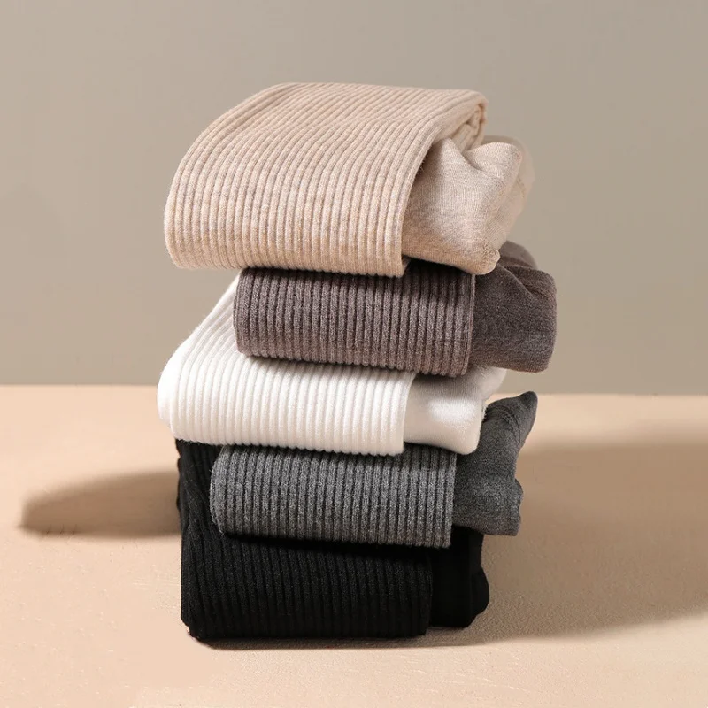 Medias a rayas para niña, pantimedias suaves para otoño e invierno, mallas sólidas para uso diario para niños de 2 a 12 años - imagen 3