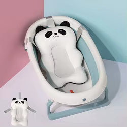 Almohadilla de bañera plegable portátil para bebé, asiento de baño para bebé, almohadilla de agua flotante, cojín de ducha para bañera Ajustable, alfombrilla de asiento de soporte para recién nacido