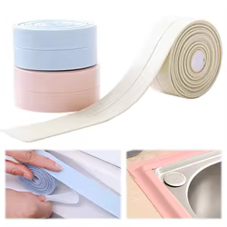 Tiras de cinta de sellado de PVC, autoadhesivas, impermeables, pegatina de pared para baño, cocina, tira de calafateo, fregadero, a prueba de moho, TMZ, 1/2 Uds.