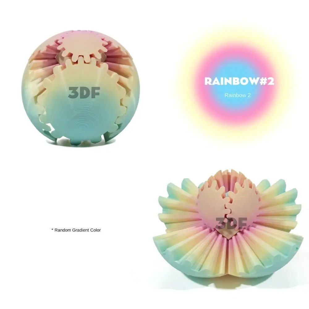 Llamativo bola de engranaje 3D, esfera de engranaje relajante, bola de engranaje impresa en 3D, bola giratoria deformación colorida ligera para niños y adultos - imagen 2