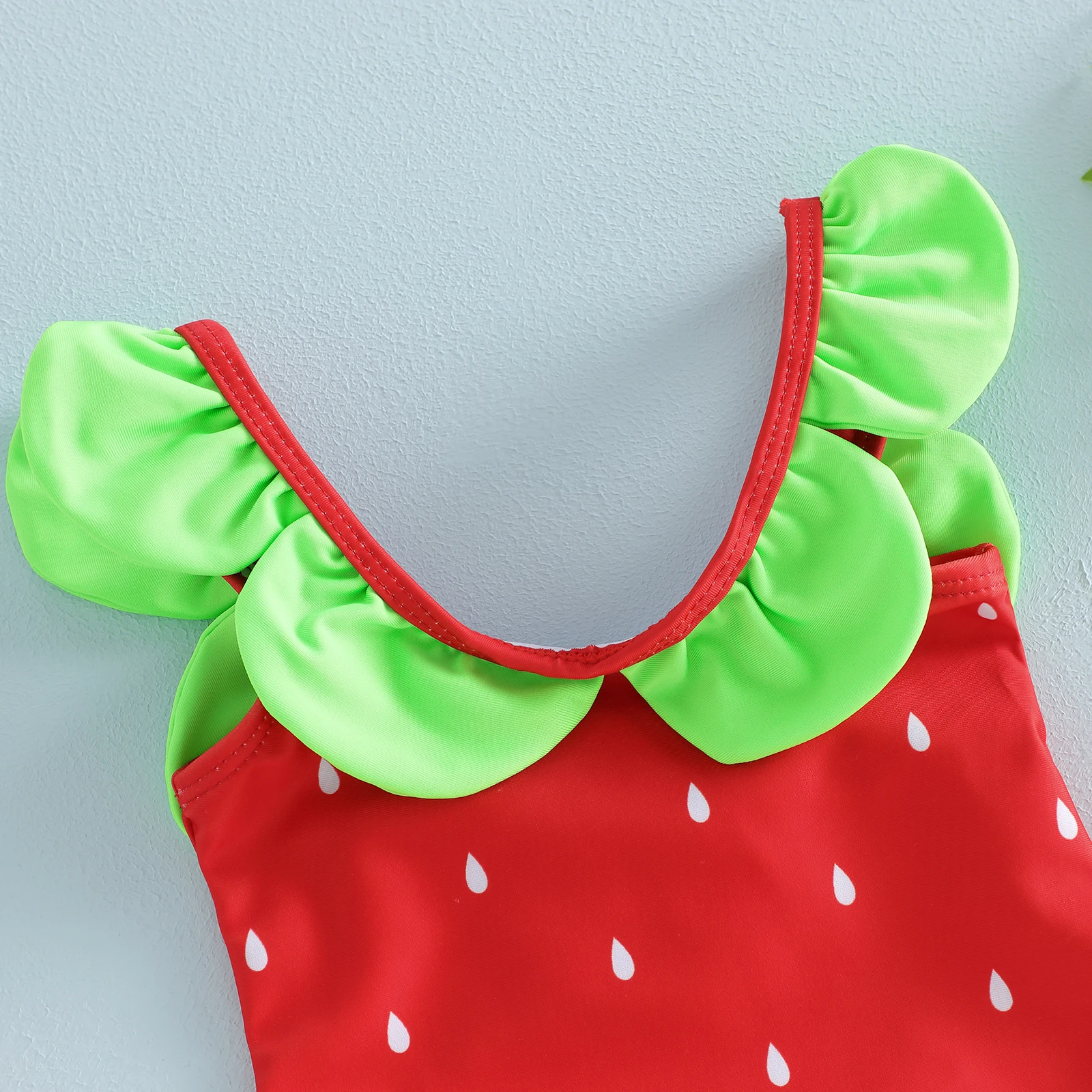 Bañador Tregren monokini infantil para niña – Estampado sandía ribete verde - imagen 4