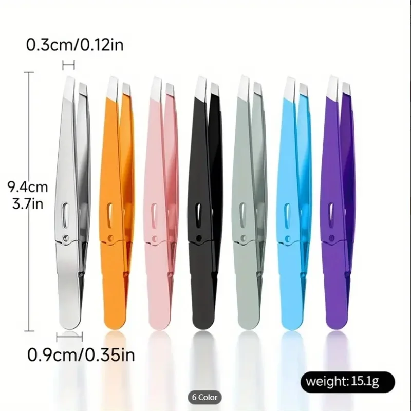 Pinzas con Clip para cejas, 6/3/1 Uds., boca oblicua, pelo, barba, pestañas postizas, parche para párpado doble, portátil de alta precisión - imagen 4