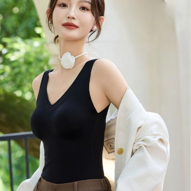 Chaleco cálido de doble forro polar para mujer, capa Base adelgazante sin costuras con sujetador incorporado, ropa interior moldeadora de Halloween para otoño e invierno - imagen 2