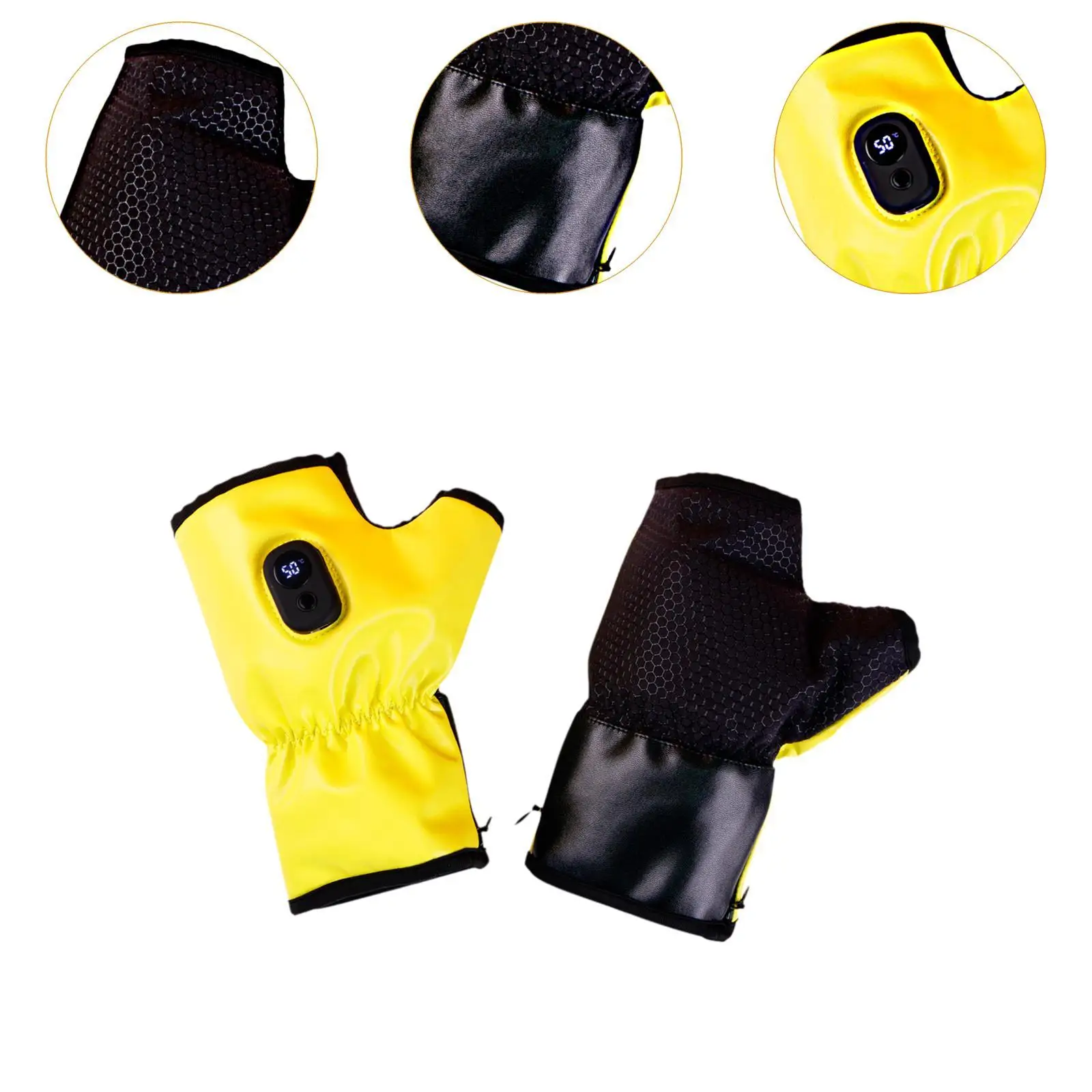 Guantes calefactables para hombre y mujer, guantes para bicicleta, portátiles, cómodos, sin dedos - imagen 5