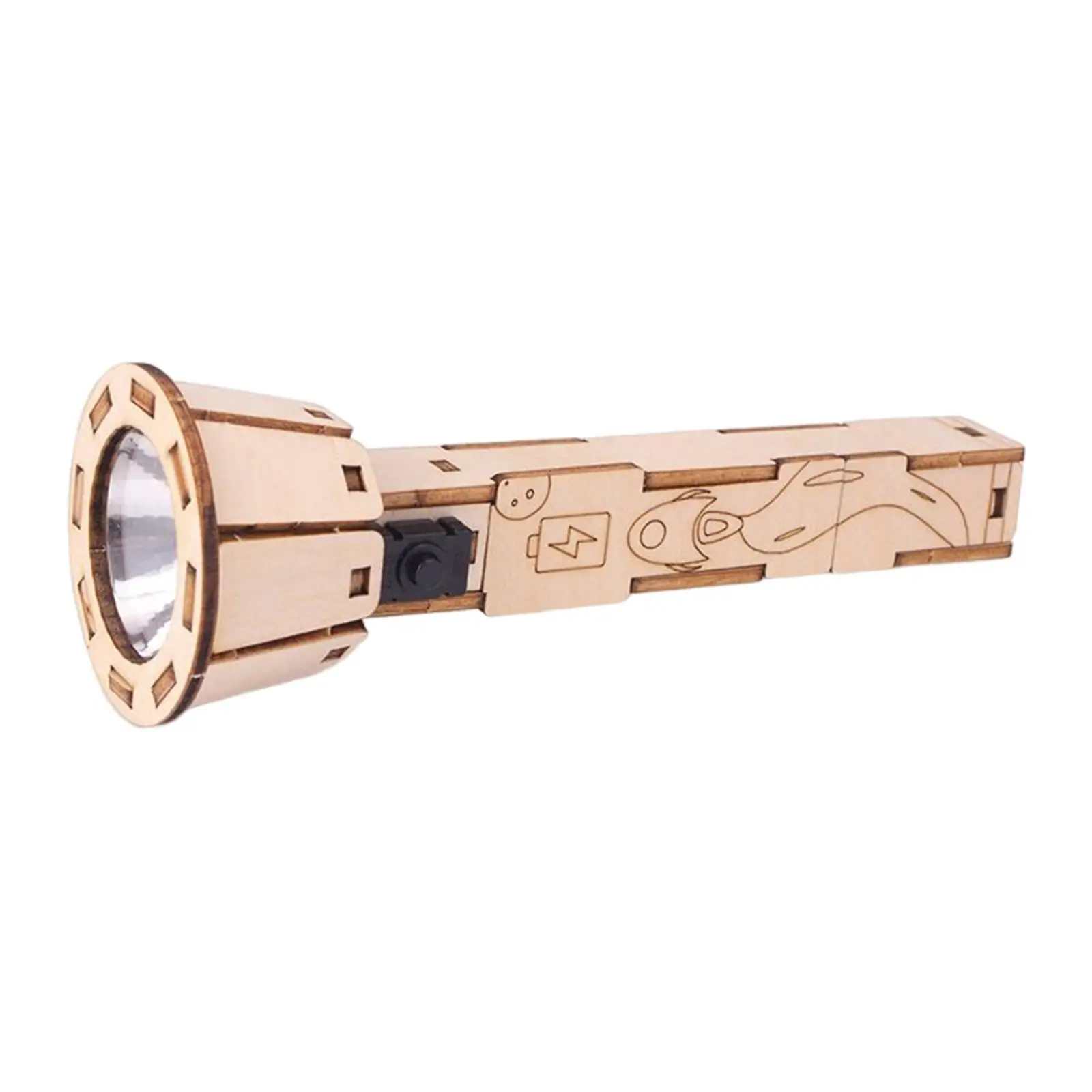 DIY Wooden Flashlight Model DIY Flashlight Puzzle Set Stem Toys DIY Wooden