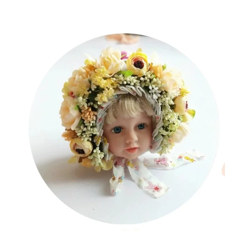 Capó floral mixta para recién nacido – Fotografía bebé estudio - imagen 5