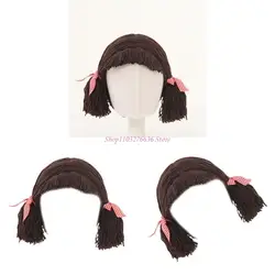 R6FD Cambie pelucas para niños Caparrillas tren trenza tejida a mano Propiedades fotos trenza trenza