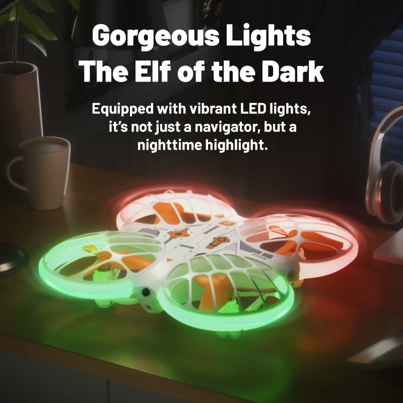 Dron Rc con cámara 8K, luz Led luminosa, inteligente, evitación de obstáculos, Control remoto, Quadcopter, juguete volador para niños