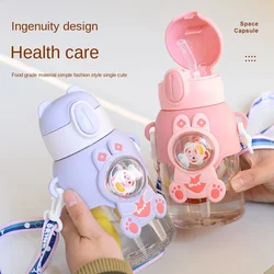 Botella con pajita infantil – Diseño escolar para niños