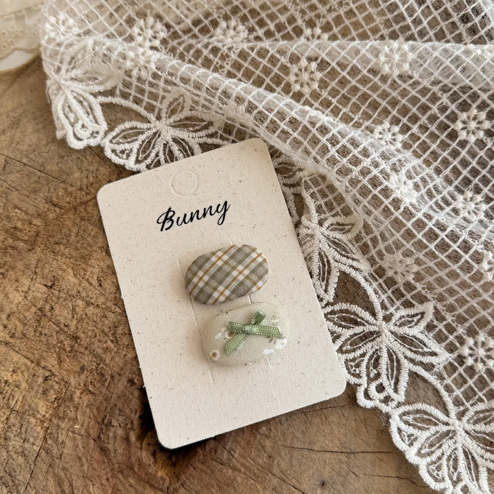 Tela coreana a cuadros lazo esponja BB Clip dulce pelo roto bebé horquilla sombreros niñas niños accesorios para el cabello - imagen 5