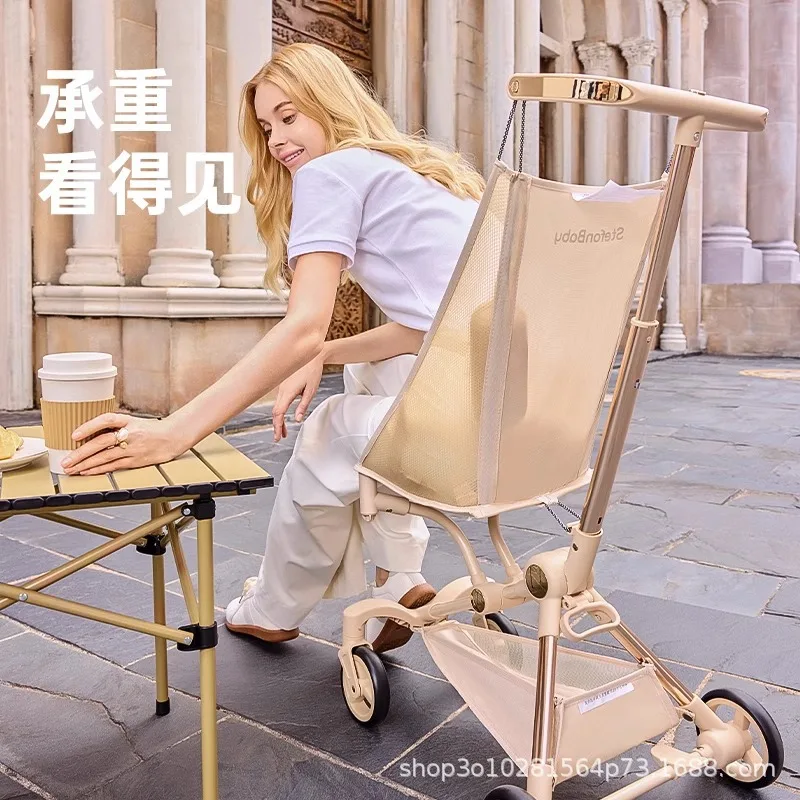 Cochecito de bolsillo para bebé, cochecito de bebé plegable ligero, herramienta para caminar para niños, cochecito de bebé de otoño e invierno - imagen 2