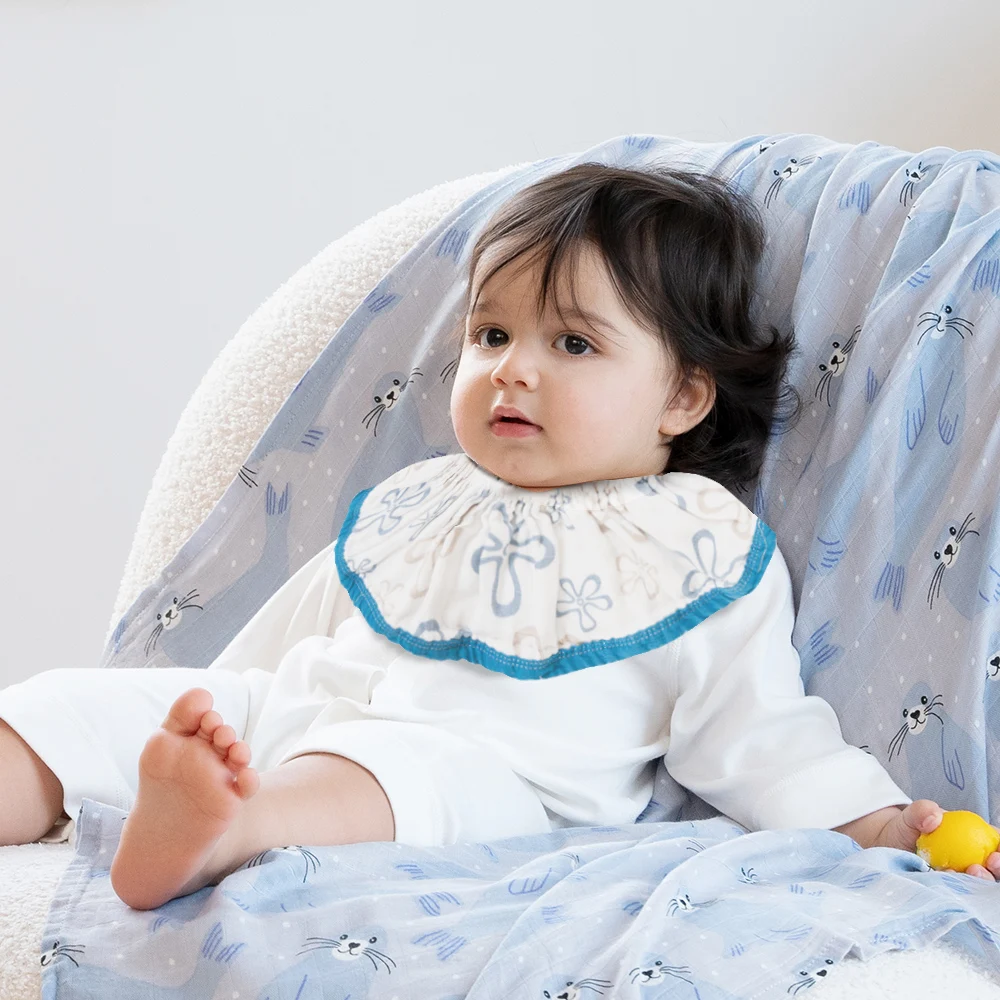 HappyFlute One Piece 360 °   Baberos unisex suaves y absorbentes con diseño de jersey elástico de algodón de bambú con rotación de grados y doble estampado - imagen 4