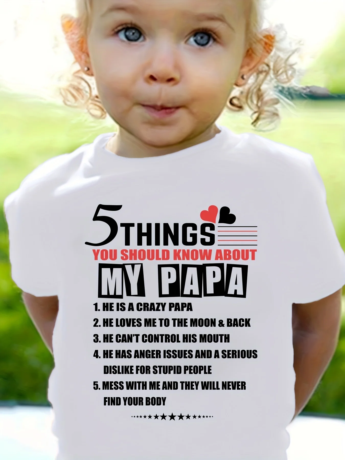 Camiseta My Papa verano para niña – Algodón suave - imagen 2