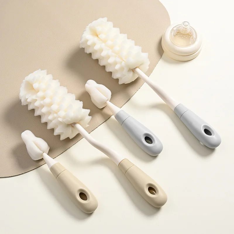 Cepillo para pezones y biberones, Mini limpiador de pezones de esponja portátil para recién nacidos, informal, fácil de limpiar, depurador de tazas de boca ancha - imagen 3