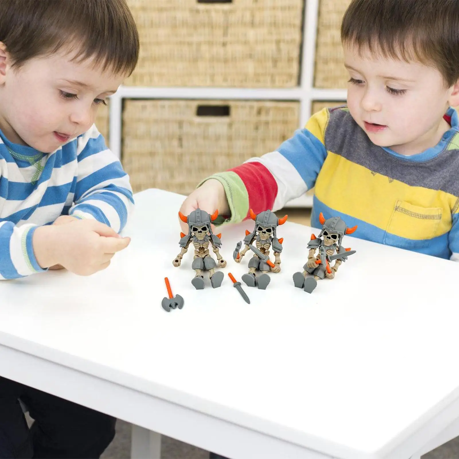 Miniaturas de esqueleto con estampado 3D, esqueleto móvil multiarticulado, estatuilla móvil, juguete impreso en 3D para colección de colegialas, viajes - imagen 5