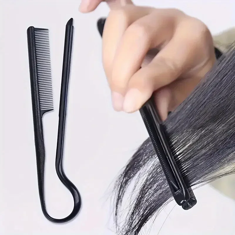 Peine en V para peluquería, acabado de cabello desordenado, férula alisadora, herramienta de peinado, Clip especial para pelucas de cabello - imagen 4
