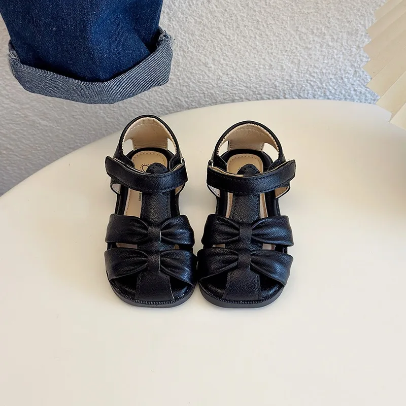 Sandalias infantiles antideslizantes con lazo y suela flexible para niña - imagen 5