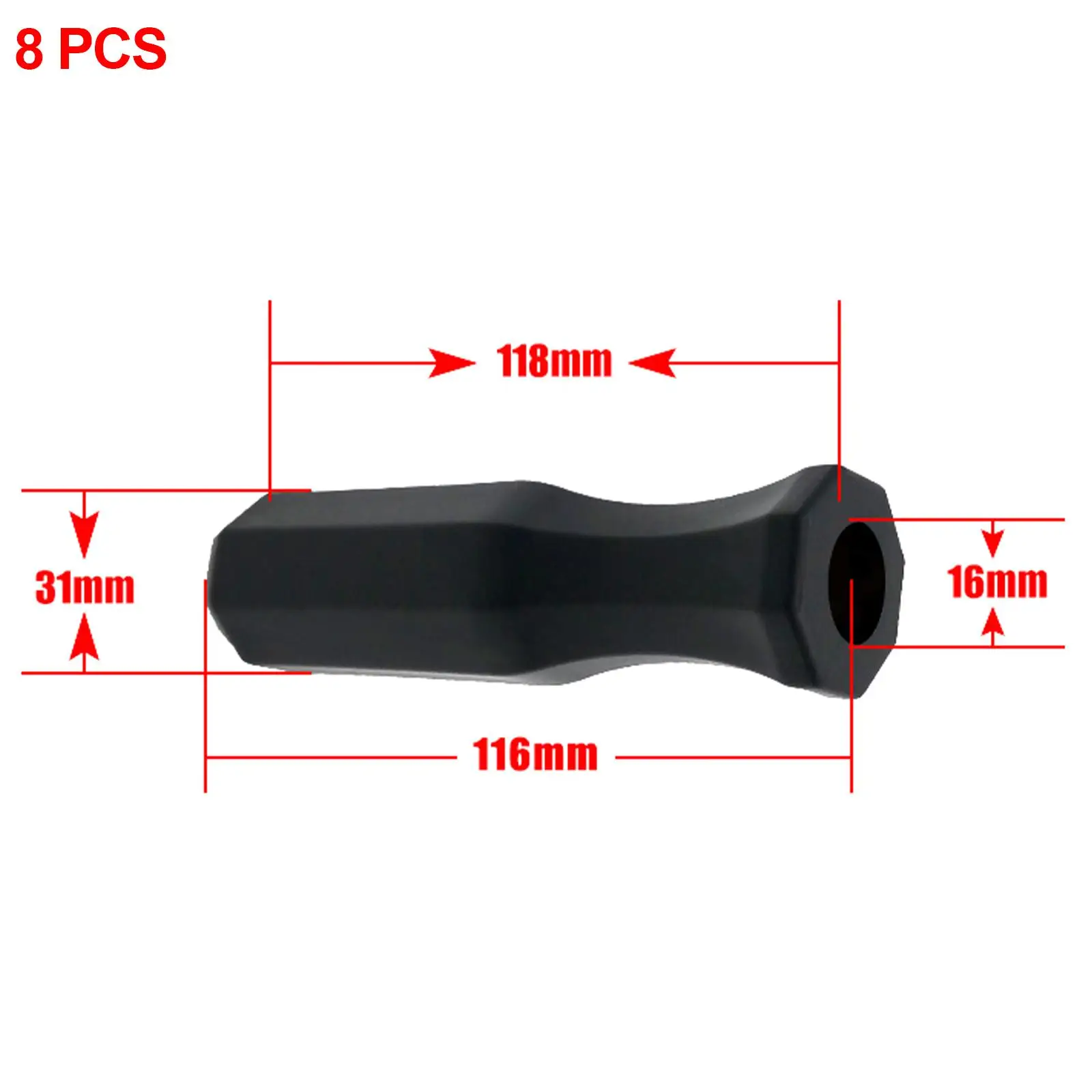 8 Pcs Foosball Handle Grips 5/8 inch Foosball Rods Black Replacement