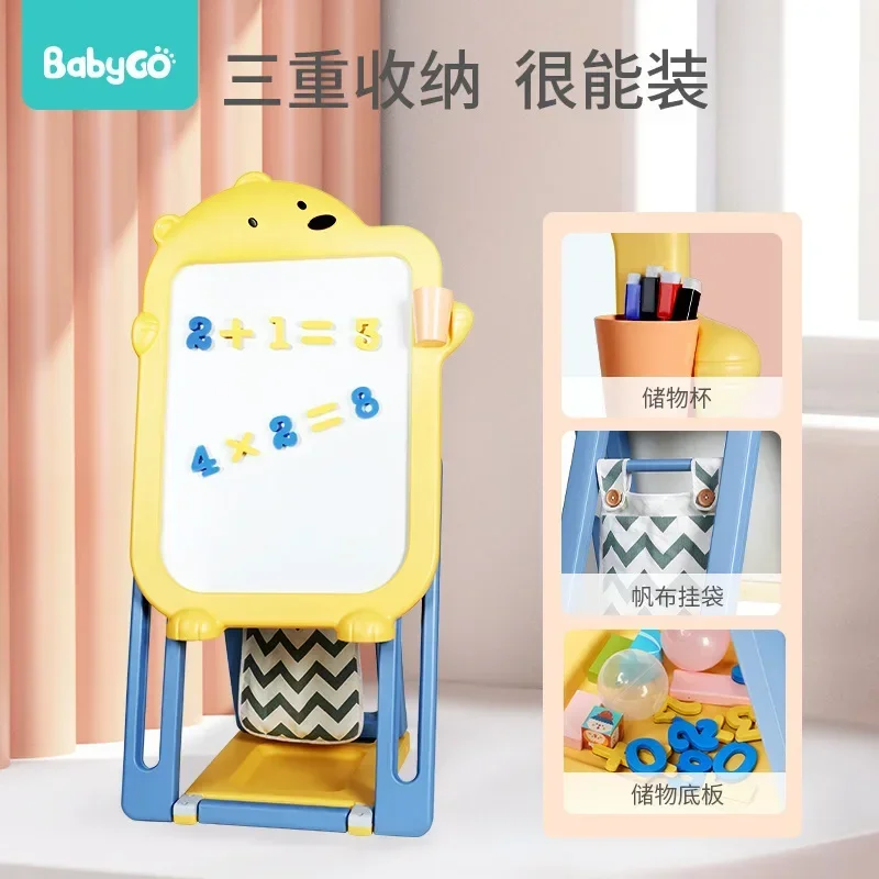 Tablero de dibujo de andamio para niños, pizarra pequeña multifuncional, tablero de grafiti magnético, mesa de escritura y silla - imagen 5