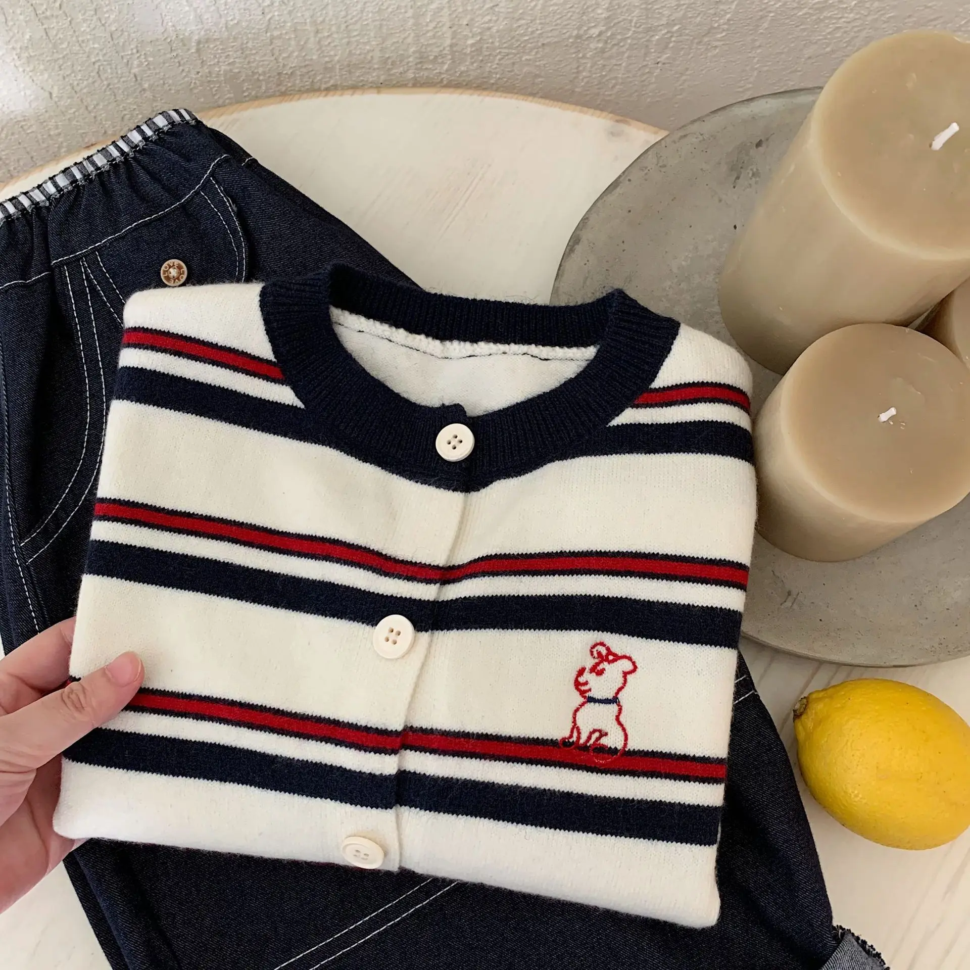 Cárdigan de rayas para niño – Jersey suave de manga larga - imagen 3