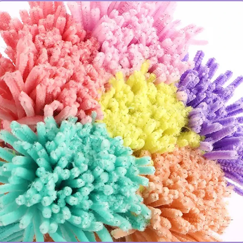100/10 Uds. Juguetes coloridos de peluche Twister Stick DIY hecho a mano ramo de flores Material paquete cifrado felpa Twister Stick rompecabezas Juguetes - imagen 4