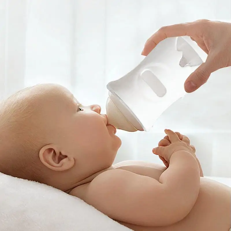 Funda de silicona para biberón de bebé, protectores reutilizables para biberón de leche, aislamiento térmico seguro, protección contra caídas - imagen 3