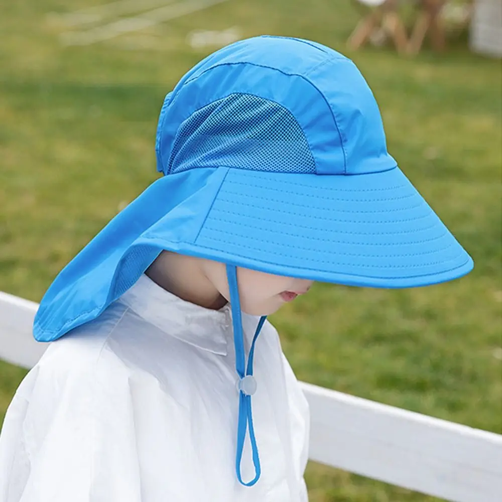 Gorra de playa con protección solar para niño y niña, sombrero de cubo de ala ancha, protección UV - imagen 3