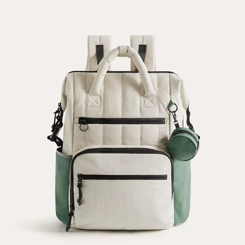 Mochila impermeable a rayas para madre y bebé – Multifuncional