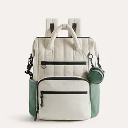 Mochila impermeable a rayas para madre y bebé – Multifuncional