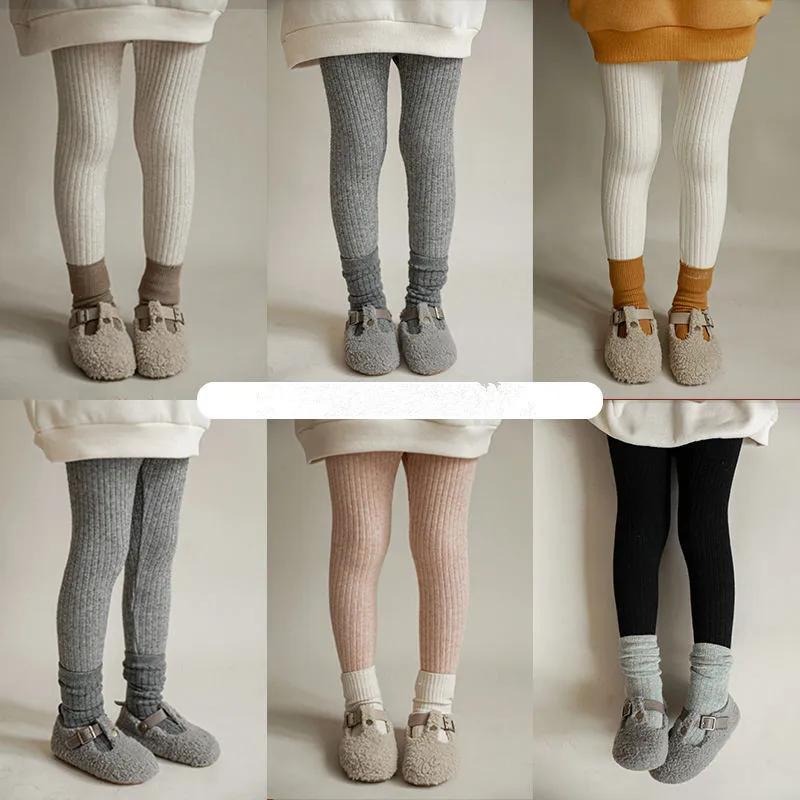 Leggings suaves para niñas, nuevos pantalones de primavera y otoño, pantalones ajustados elásticos informales para niños