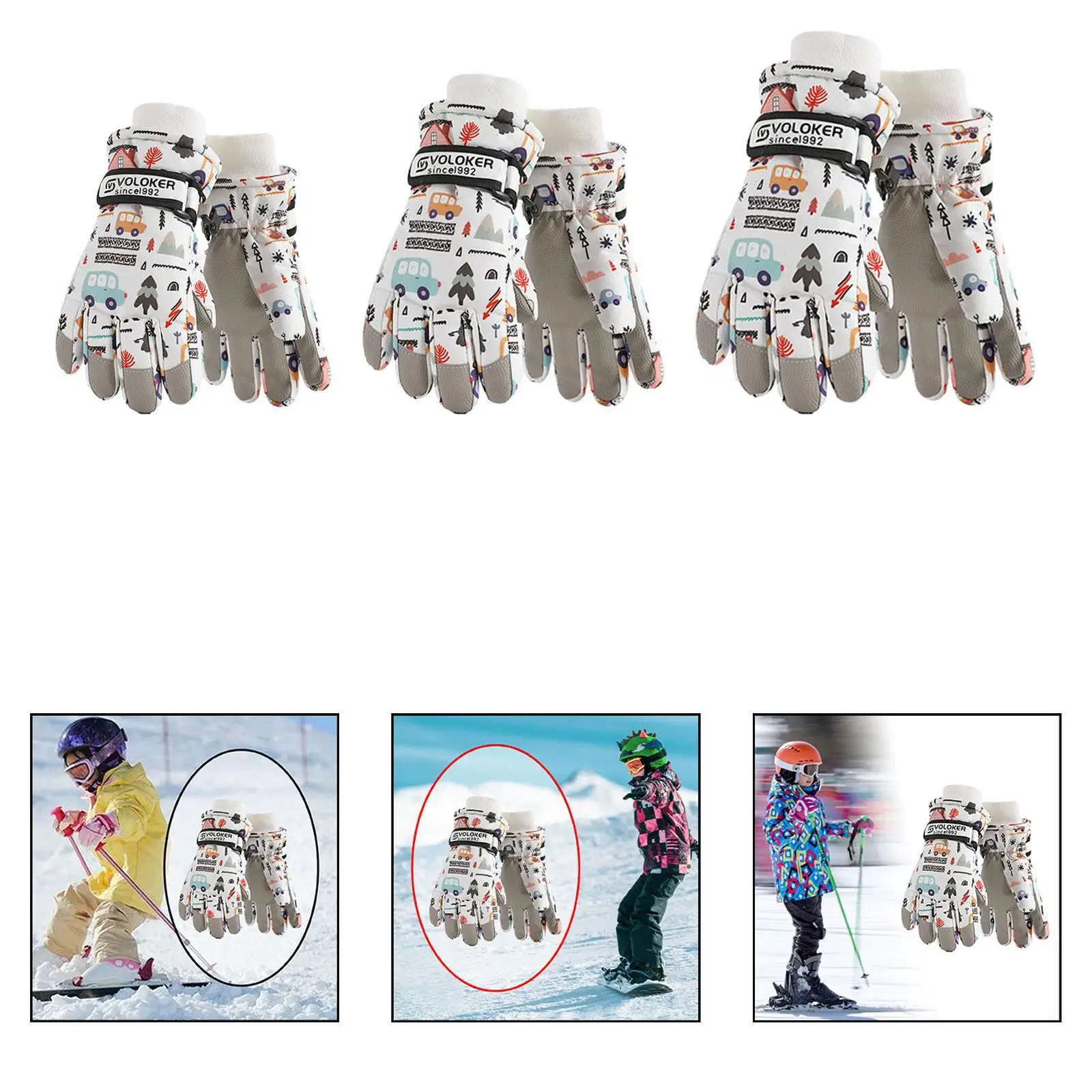Guantes de esquí para niños, guantes de invierno, regalo para clima frío, guantes de snowboard, guantes de esquí para correr, bicicleta, deportes de nieve - imagen 3