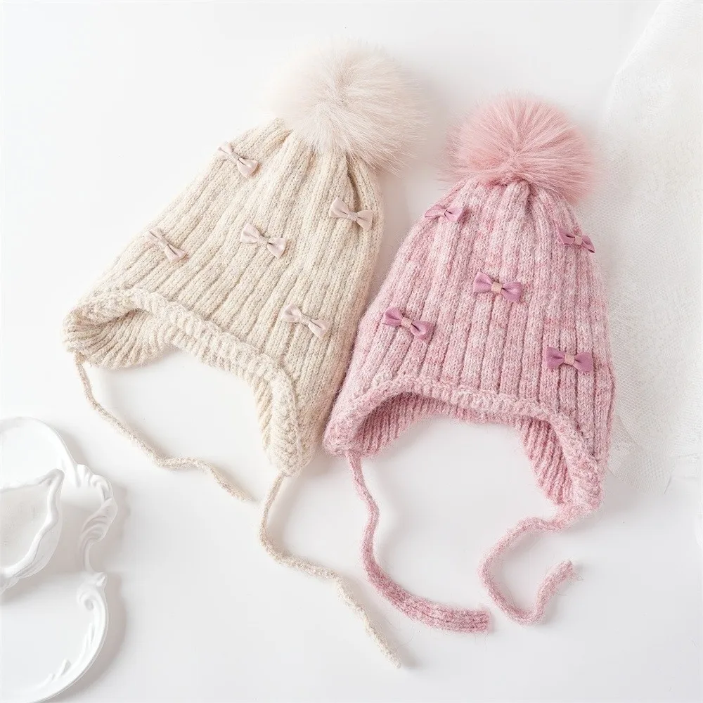 Gorro de invierno grueso con protección para los oídos y pompones - imagen 3