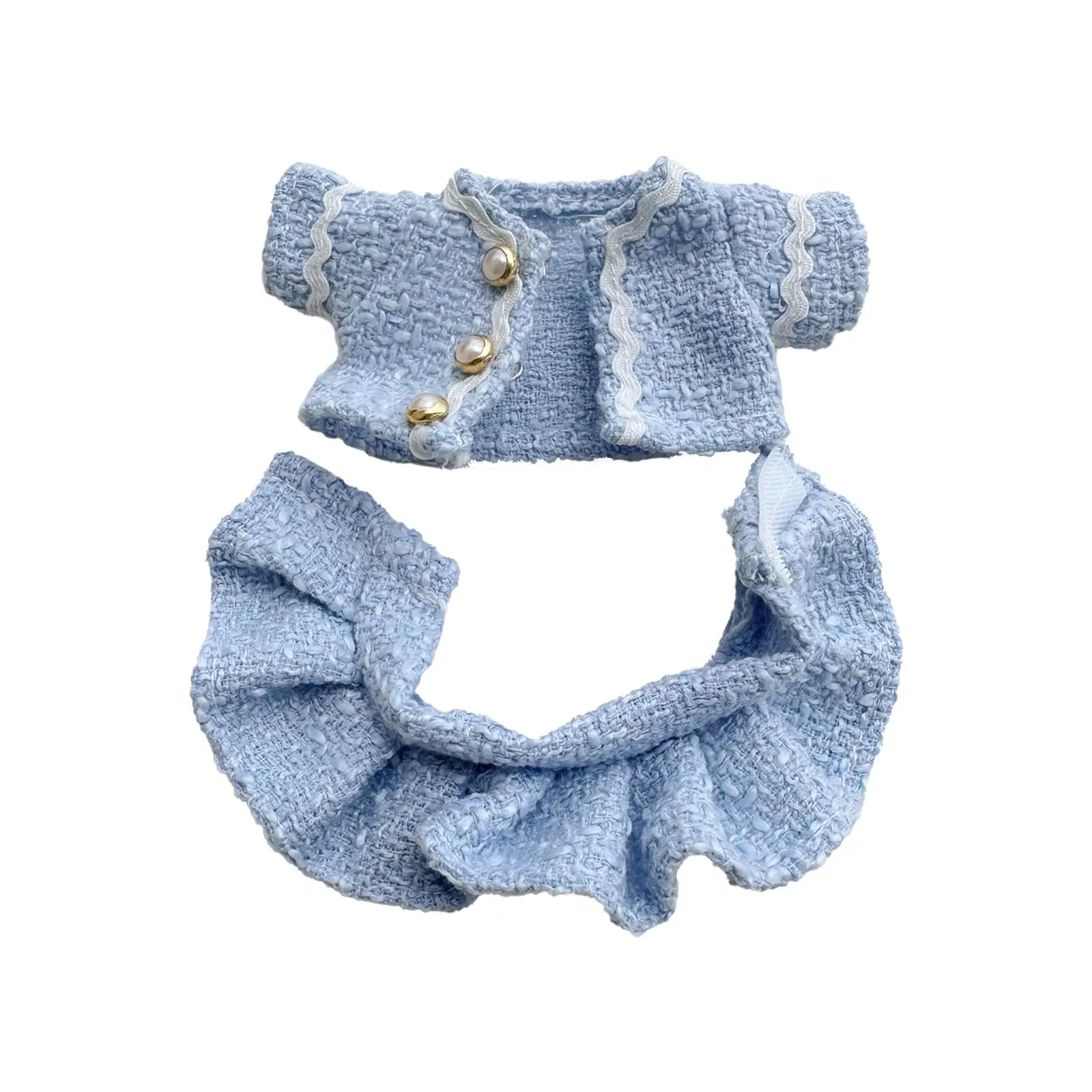 Plush Doll Clothes Set Cute Soft Stylish Doll Accessories DIY Doll Toy Dressing up Doll Outifits for Pendant Doll Collectible