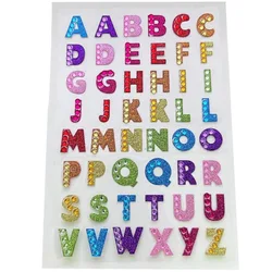 Pegatinas purpurina con letras y números para decoración DIY niños