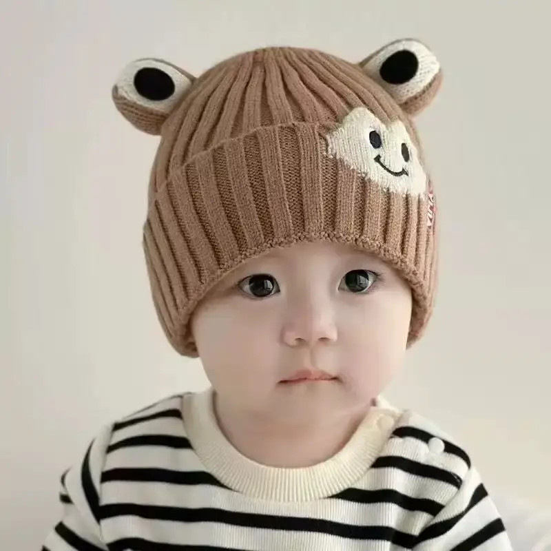 Gorro de punto con animalitos y cordón antifrío para bebé invierno - imagen 4