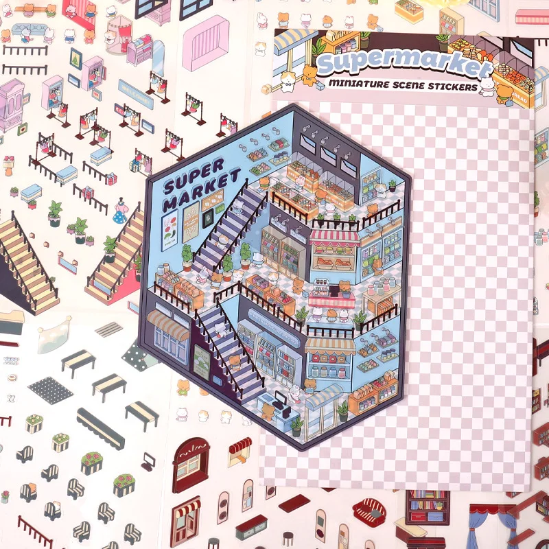 Pegatinas 3D de paisajes en miniatura para manualidades infantiles - imagen 2